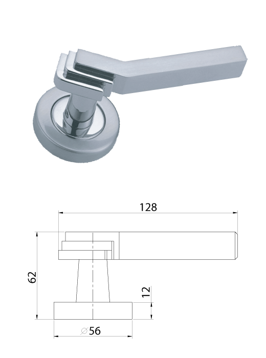 Solid stainless steel lever handle QDS018