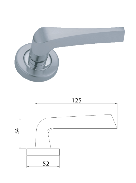 Solid stainless steel lever handle QDS021