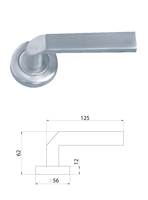 Solid stainless steel lever handle QDS026