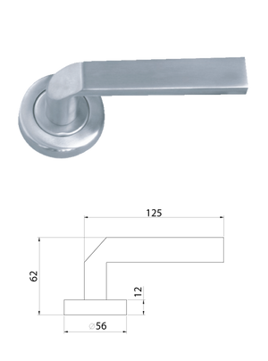 Solid stainless steel lever handle QDS026