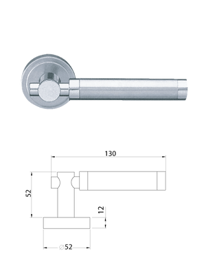 Solid stainless steel lever handle