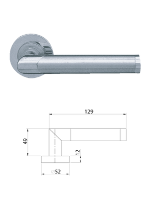 Solid stainless steel lever handle
