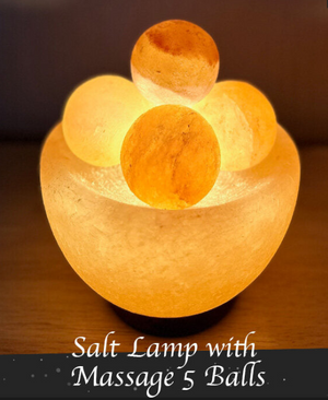 Himalayan Salt Lamp Bowl with massage (5 balls, 10 balls)